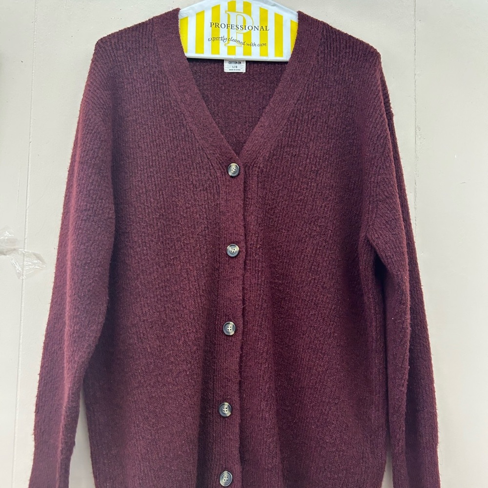Cotton On Deep Red Cardigan Sweater